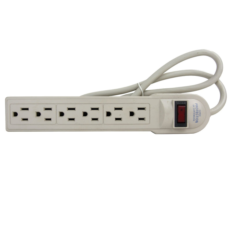 Power Strip with Surge Protection, 6 Outlet Converter, UL Listed (12 Pack)