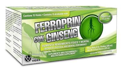 FERROPRIN CON GINSENG (15 VIALS)