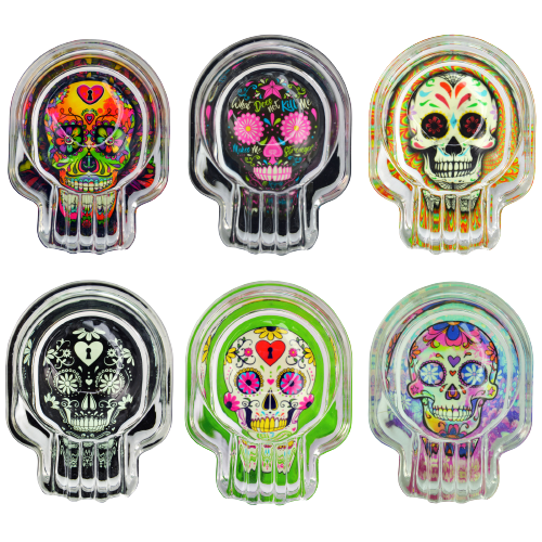 ITEM NUMBER 020120 SKULL GLASS ASHTRAY 6 PIECES PER DISPLAY