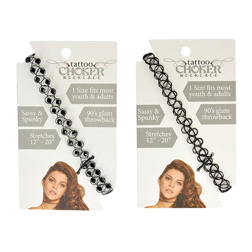 ITEM NUMBER 021612 TATTOO CHOKER NECKLACE 12 PIECES PER DISPLAY