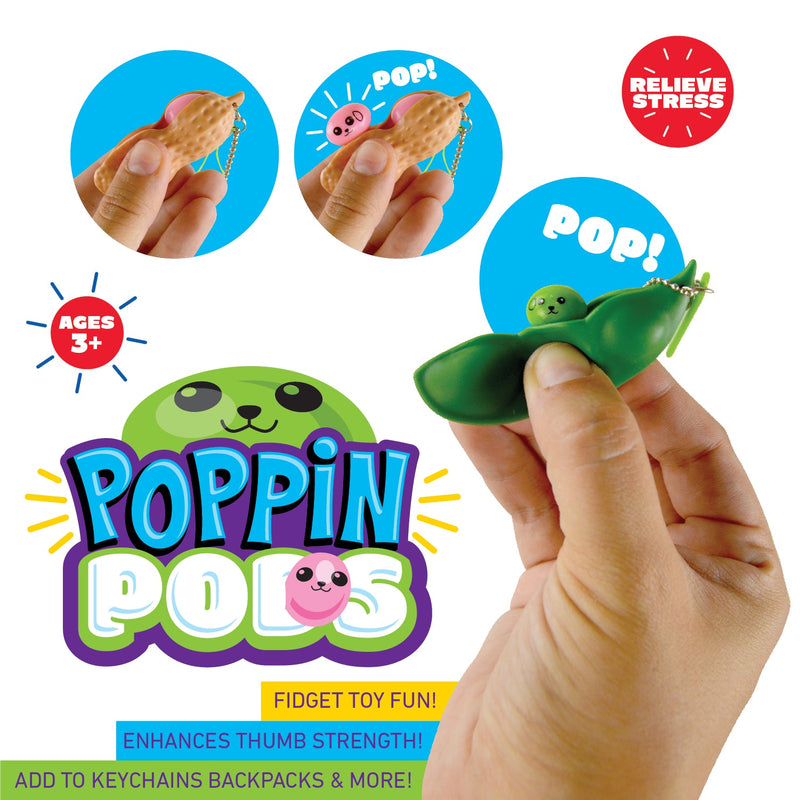 ITEM NUMBER 022862 FIDGET STRING BEANS POPPIN PODS 24 PIECES PER DISPLAY