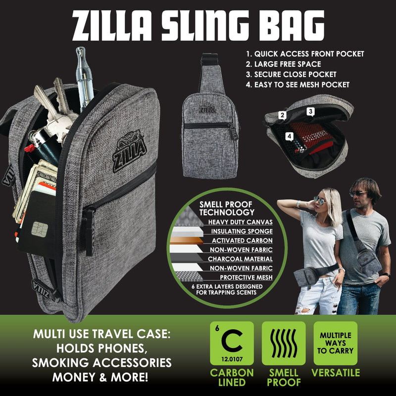 ITEM NUMBER 023238 ZILLA SLING BAG 4 PIECES PER DISPLAY