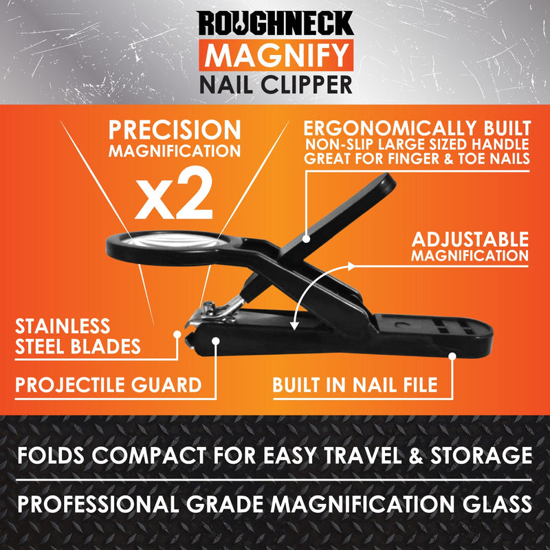 ITEM NUMBER 023527 ROUGHNECK MAGNIFYING NAIL CLIPPERS 6 PIECES PER DISPLAY