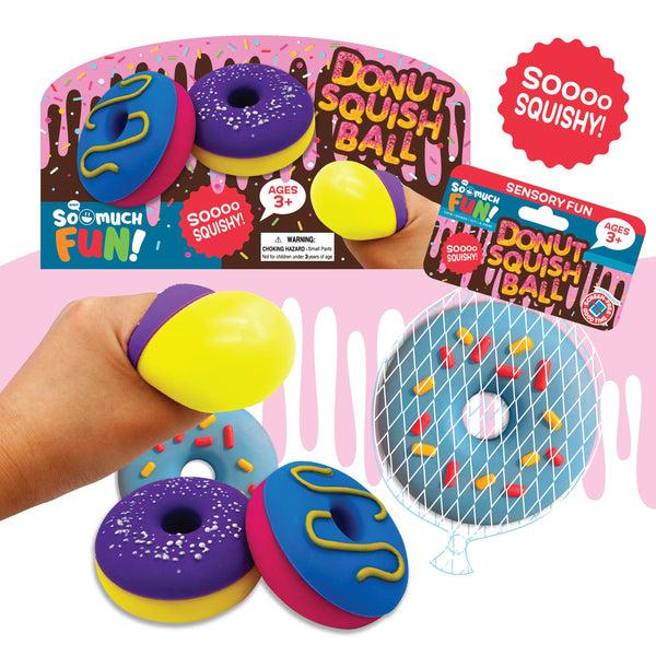 ITEM NUMBER 023675 DONUT SQUISH BALL 12 PIECES PER PACK