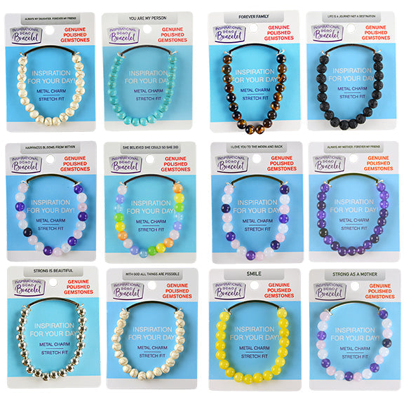 ITEM NUMBER 026813 INSPIRATIONAL BEAD BRACELET 12 PIECES PER DISPLAY