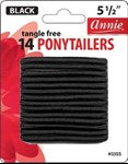 ANNIE NO TANGLE PONYTAILERS 5.5 in. 14 COUNT BLACK (CASE OF 12)