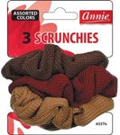 ANNIE SCRUNCHES 3 COUNT ASST COLOR (CASE OF 12)