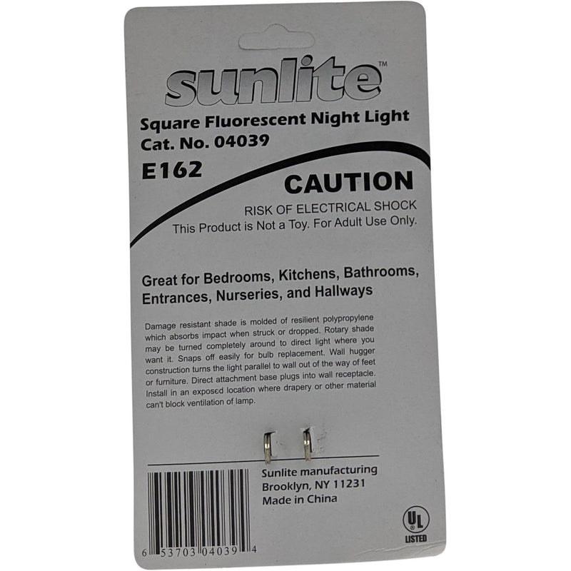 Plug-In Night Light, Square Fluorescent Light - Great for Bedrroms, Kitchens, Nurseries and Hallways (12 Pack)