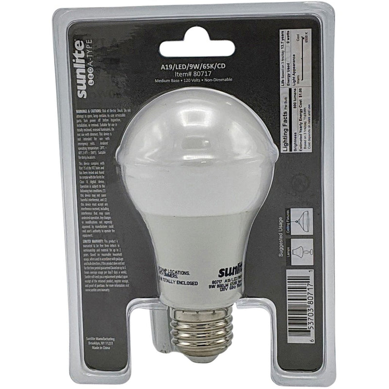 LED A19 Light Bulb, 9 Watts (60 Watt Equivalent), 6500K Daylight, Non Dimmable (12 Pack)