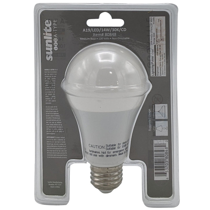 LED A19 Light Bulb, 14 Watts (100 Watt Equivalent), 3000K Warm White, Non Dimmable (12 Pack)