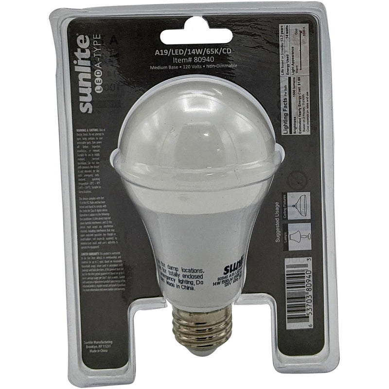 LED A19 Light Bulb, 14 Watts (100 Watt Equivalent), 6500K Daylight, Non Dimmable (12 Pack)