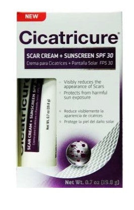 CICATRICURE SCAR CREAM WITH SPF 30 -  0.7 oz.