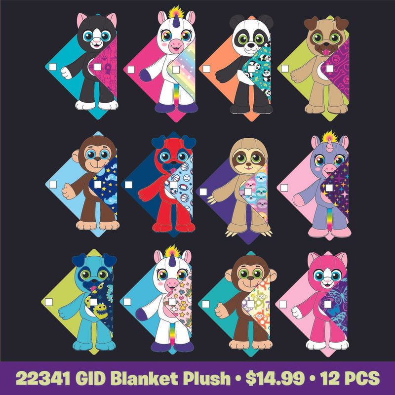 ITEM NUMBER 088366 BLANKET PLUSH FLOOR DISPLAY 24 PIECES PER DISPLAY