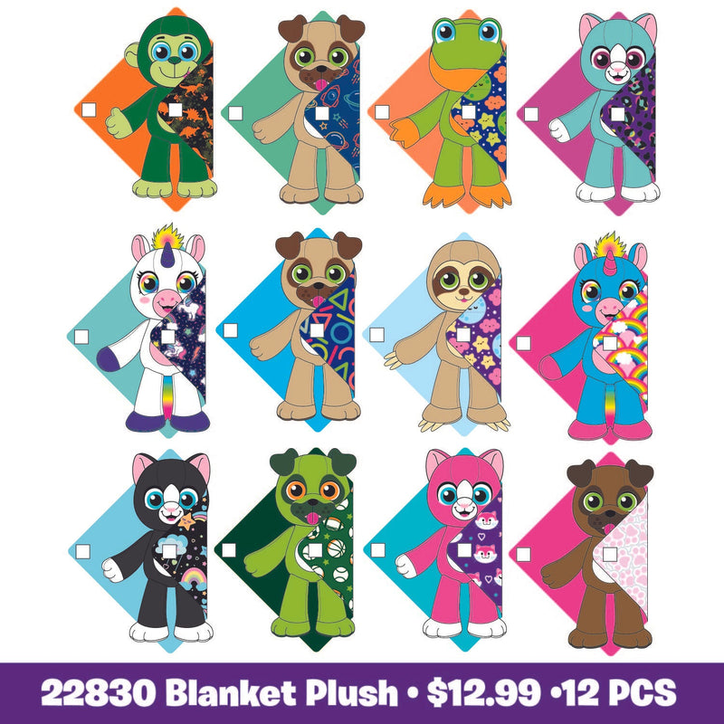 ITEM NUMBER 088366 BLANKET PLUSH FLOOR DISPLAY 24 PIECES PER DISPLAY