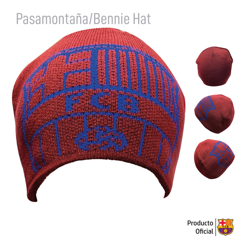 FC Barcelona Beanie hat Official Winter Soccer Red