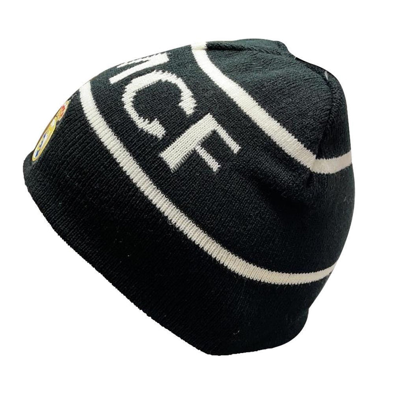 REAL MADRID BLACK AND WHITE REVERSIBLE BEANIE