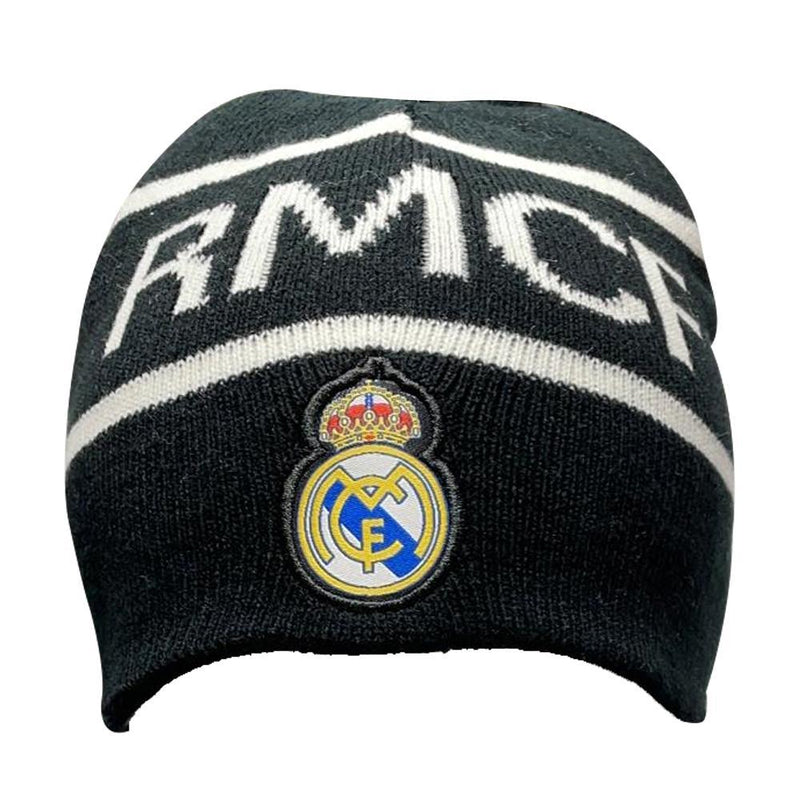 REAL MADRID BLACK AND WHITE REVERSIBLE BEANIE