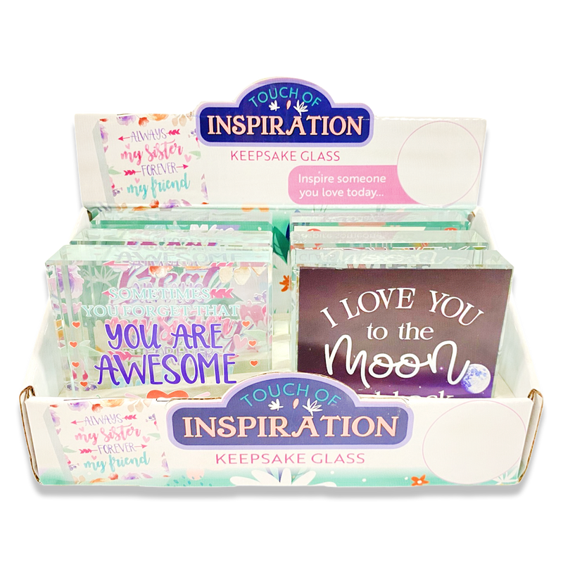 ITEM NUMBER 023574 INSPIRATIONAL GLASS KEEPSAKE 6 PIECES PER DISPLAY