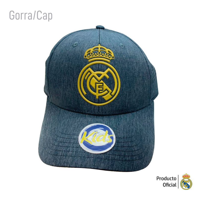 REAL MADRID HAT GRAY AND GOLD  WITH LOGO