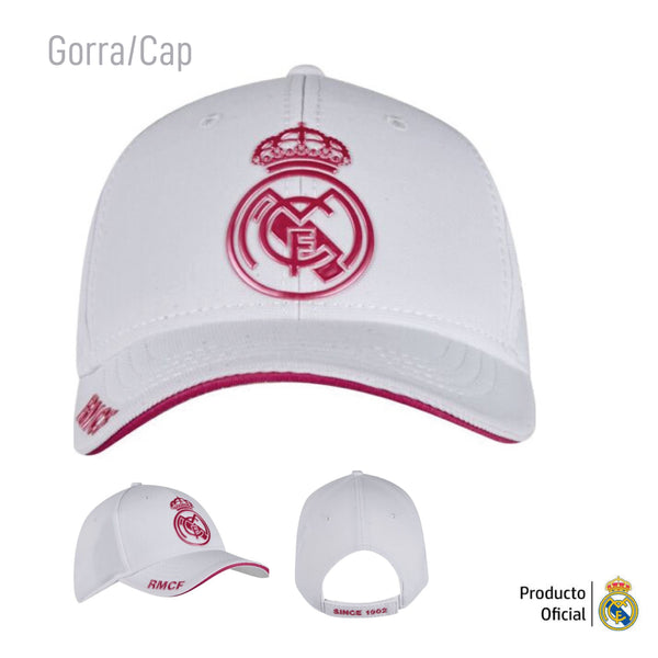 REAL MADRID HAT WHITE AND PINK WOMEN