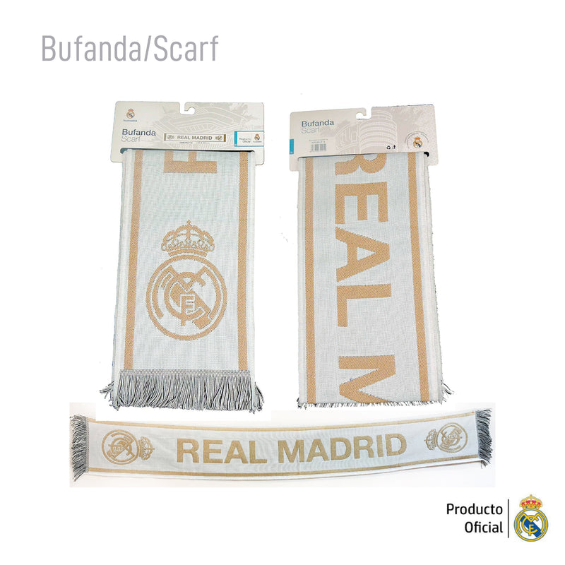 REAL MADRID SCARF WHITE AND GOLD