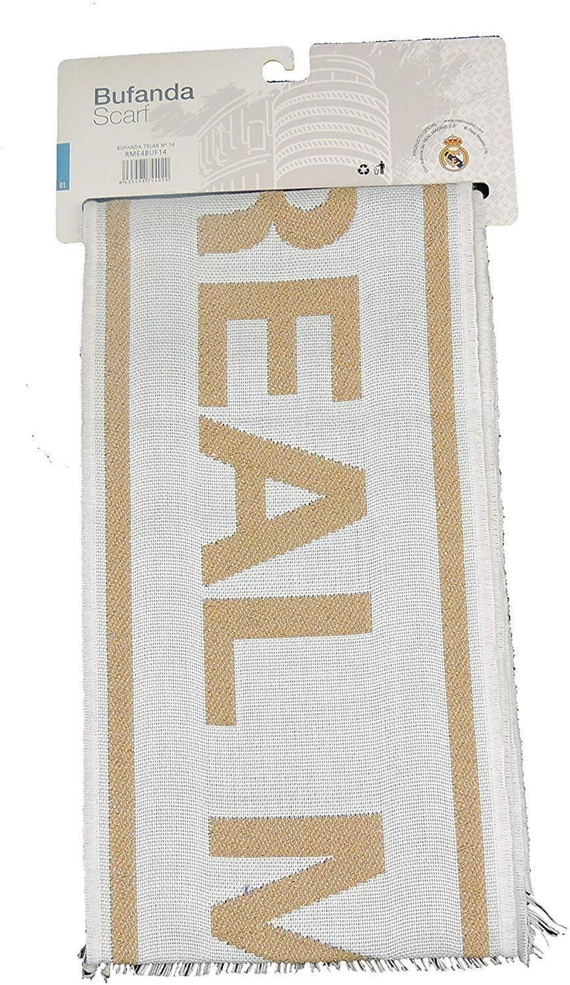 REAL MADRID SCARF WHITE AND GOLD