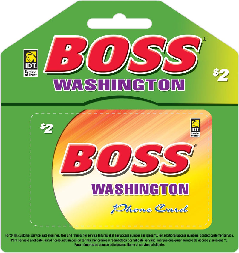 $2 BOSS WASHINGTON PHONE CARD (50 PACK)