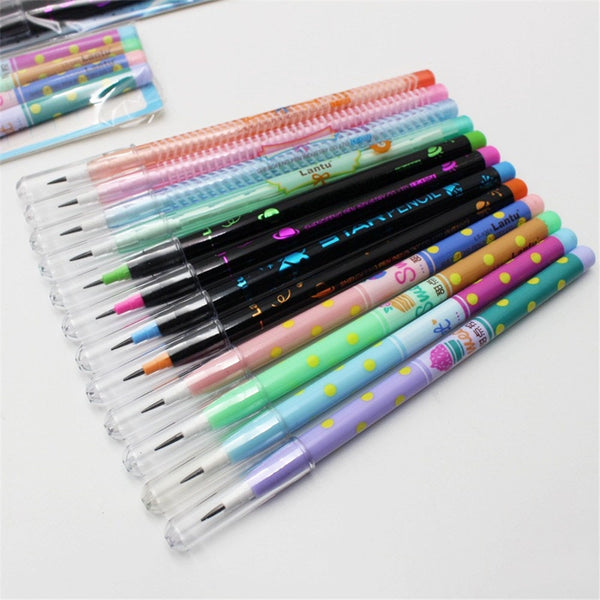 2-4pcs/set Cute Colorful Free-cut Pencil Cartoon Writing Pen Non-sharpening Pencil School Stationery Writing Pen Office Supplies