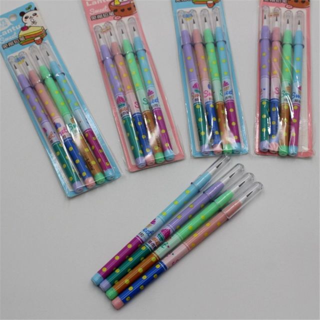 2-4pcs/set Cute Colorful Free-cut Pencil Cartoon Writing Pen Non-sharpening Pencil School Stationery Writing Pen Office Supplies