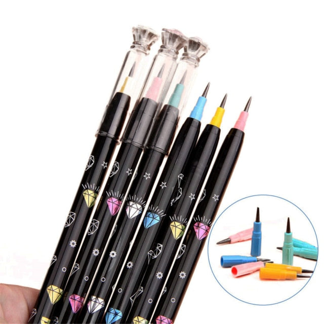 2-4pcs/set Cute Colorful Free-cut Pencil Cartoon Writing Pen Non-sharpening Pencil School Stationery Writing Pen Office Supplies