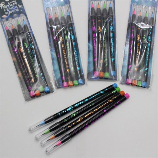 2-4pcs/set Cute Colorful Free-cut Pencil Cartoon Writing Pen Non-sharpening Pencil School Stationery Writing Pen Office Supplies