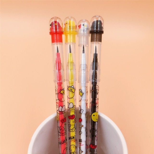 2-4pcs/set Cute Colorful Free-cut Pencil Cartoon Writing Pen Non-sharpening Pencil School Stationery Writing Pen Office Supplies